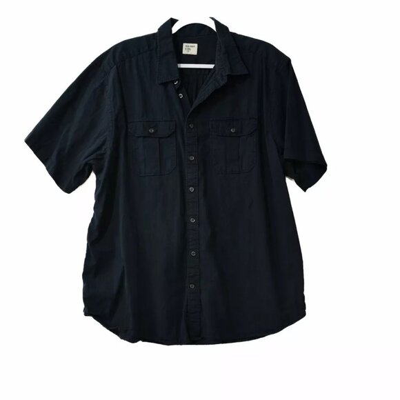 Old Navy Other - Old Navy Mens Dark Blue Button Up Shirt Pockets Collared Short Sleeve Cotton 2XL
